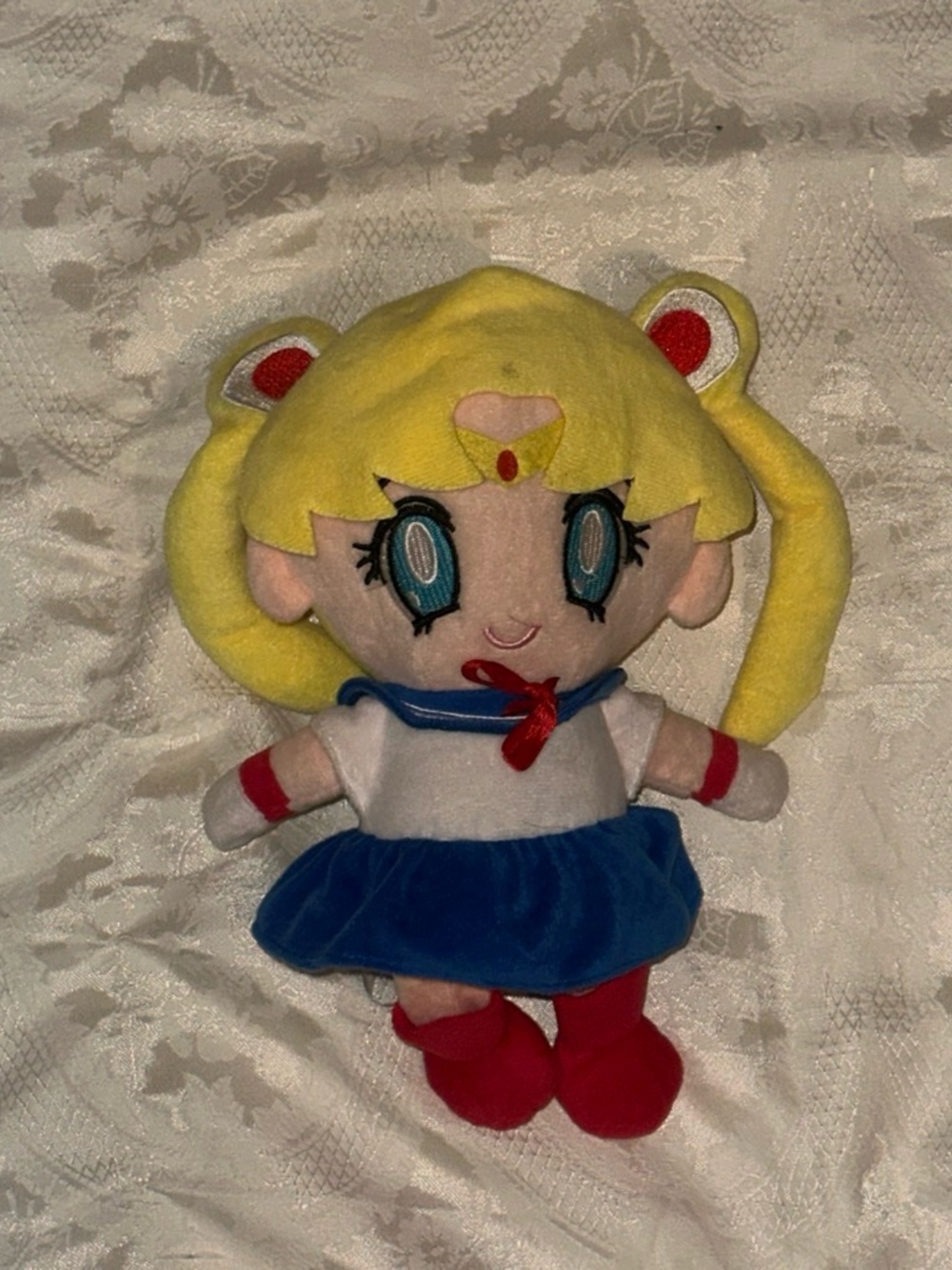 Sailor-Inspired Plush Doll in Yellow, Blue & Red